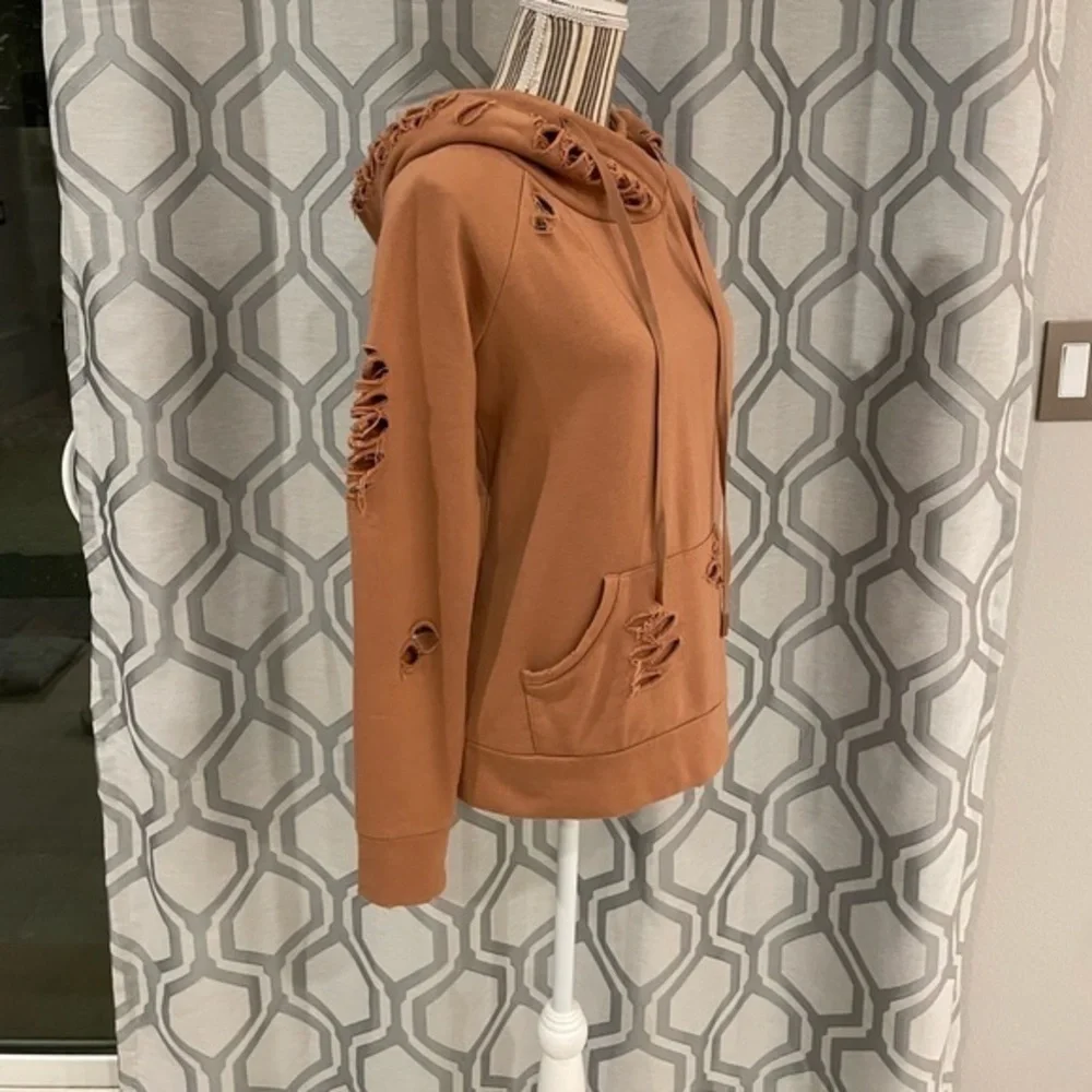 alo yoga Rust Distressed Hoodie